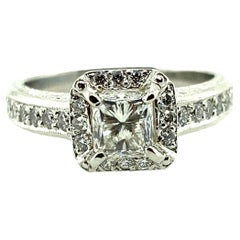Michael Beaudry Platinum and Gold Diamond Engagement Ring 