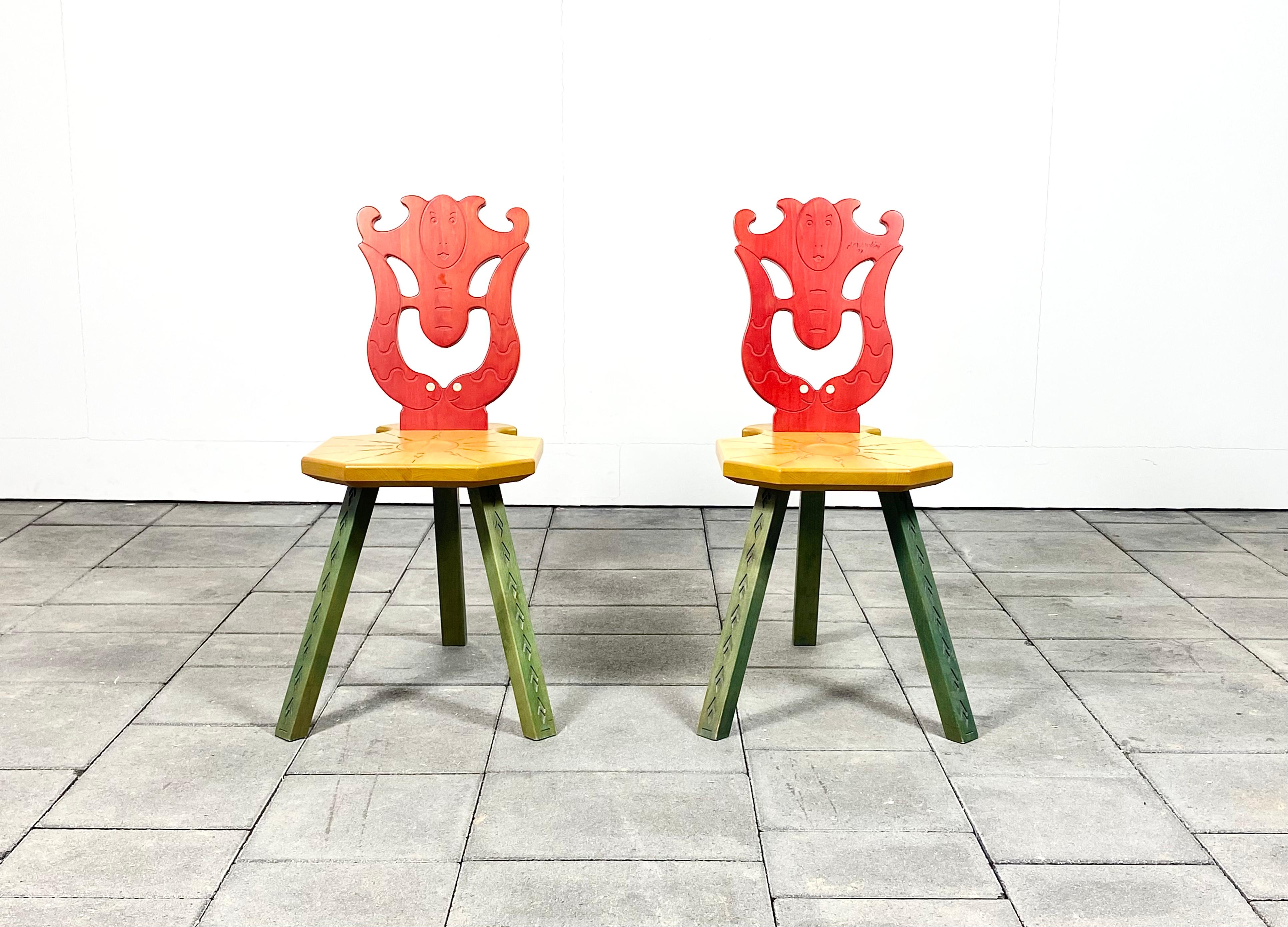 Postmodern Museum chair by Alessandro Mendini, Sedile del'Museo Bagatti Valsecchi` - also known as the