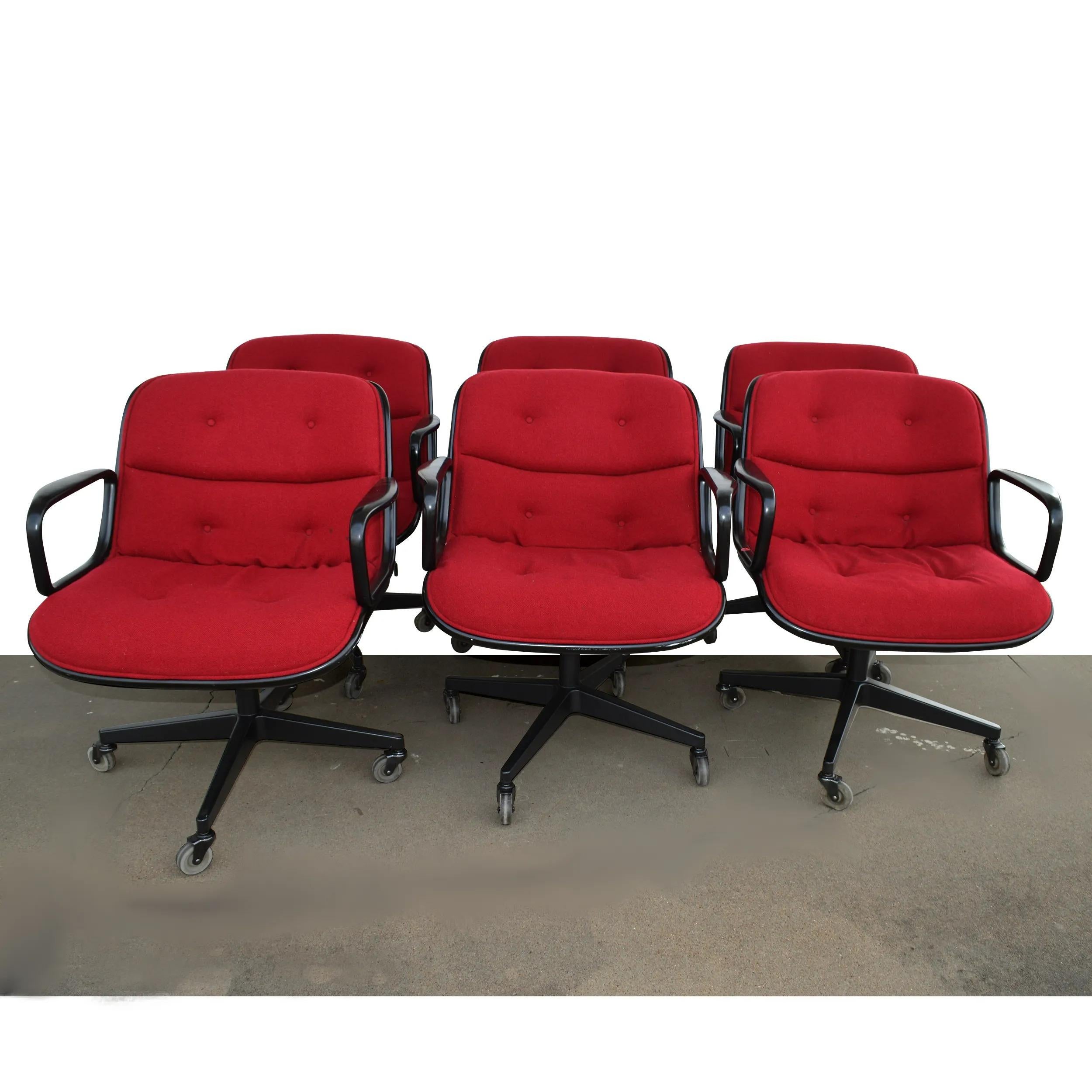 One Red Executive Knoll Pollock Chair For Sale 3