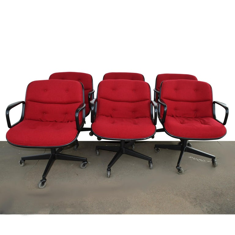One Red Executive Knoll Pollock Chair For Sale 3