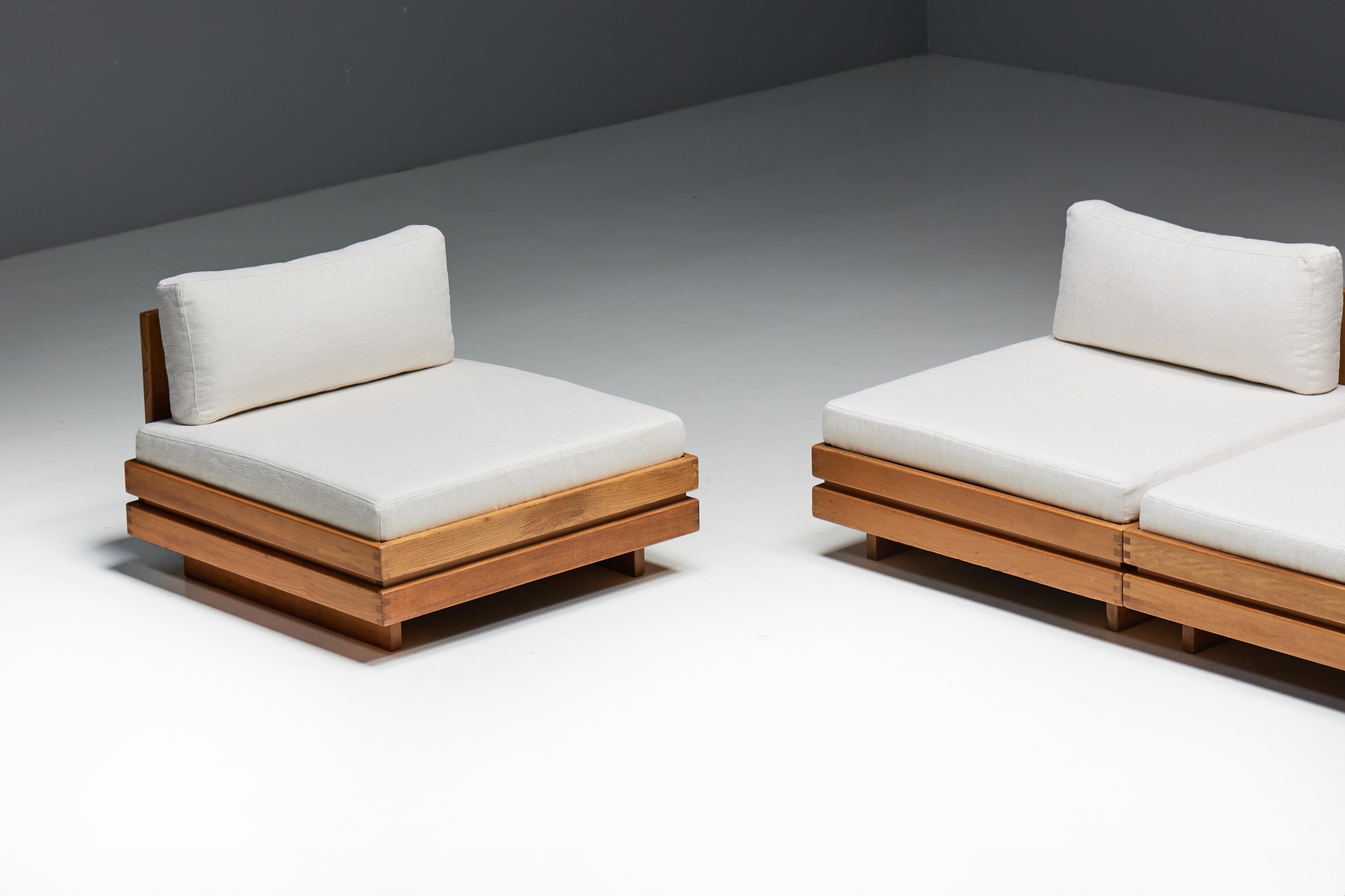 One-Seater in Solid Elm by Maison Regain, France, 1970s 3