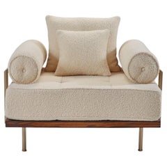 One Seater Reclaimed Hardwood & Brass Frame, P. Tendercool (Indoor) 'In-Stock'