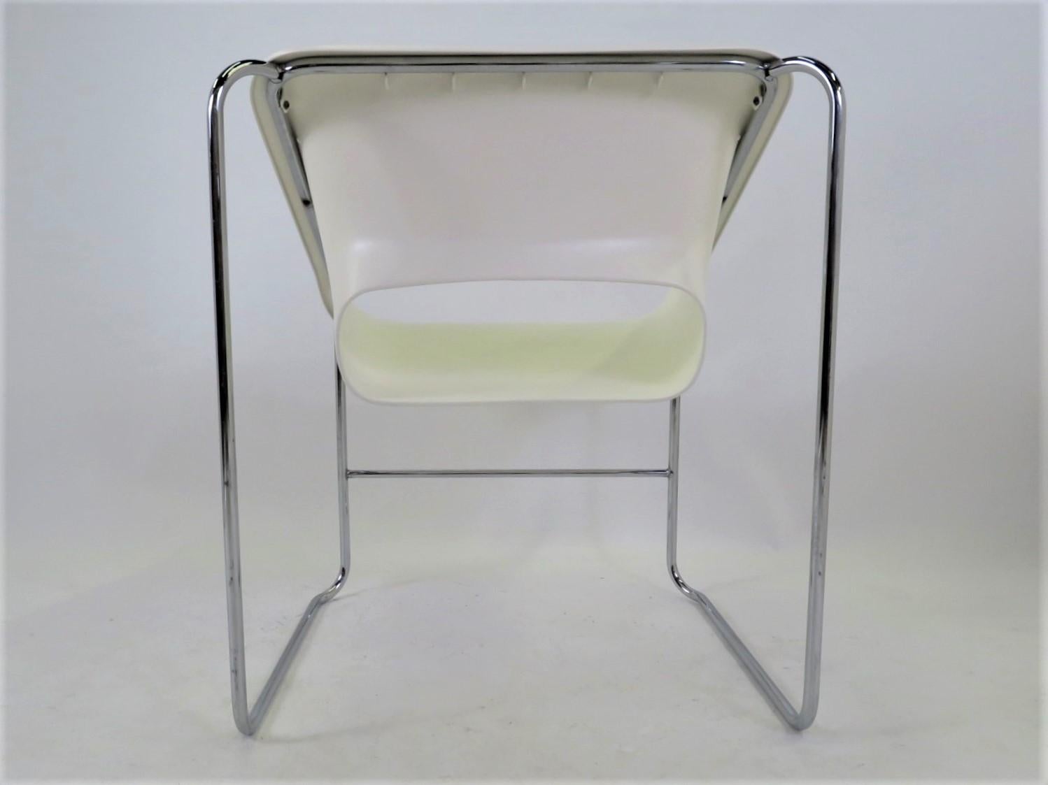 One Set 4 Space Age Modern Lotus Series Chairs Paul Boulva, Artopex Canada 1970s 8