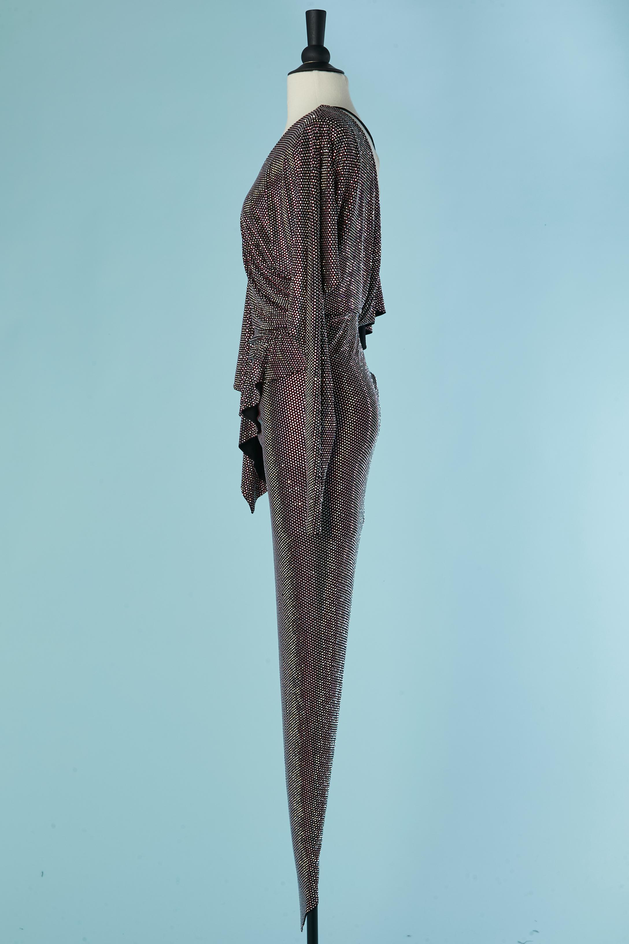 Asymmetrisches, strassbesetztes Abendkleid mit einer Schulter ALEXANDRE VAUTHIER im Angebot 1