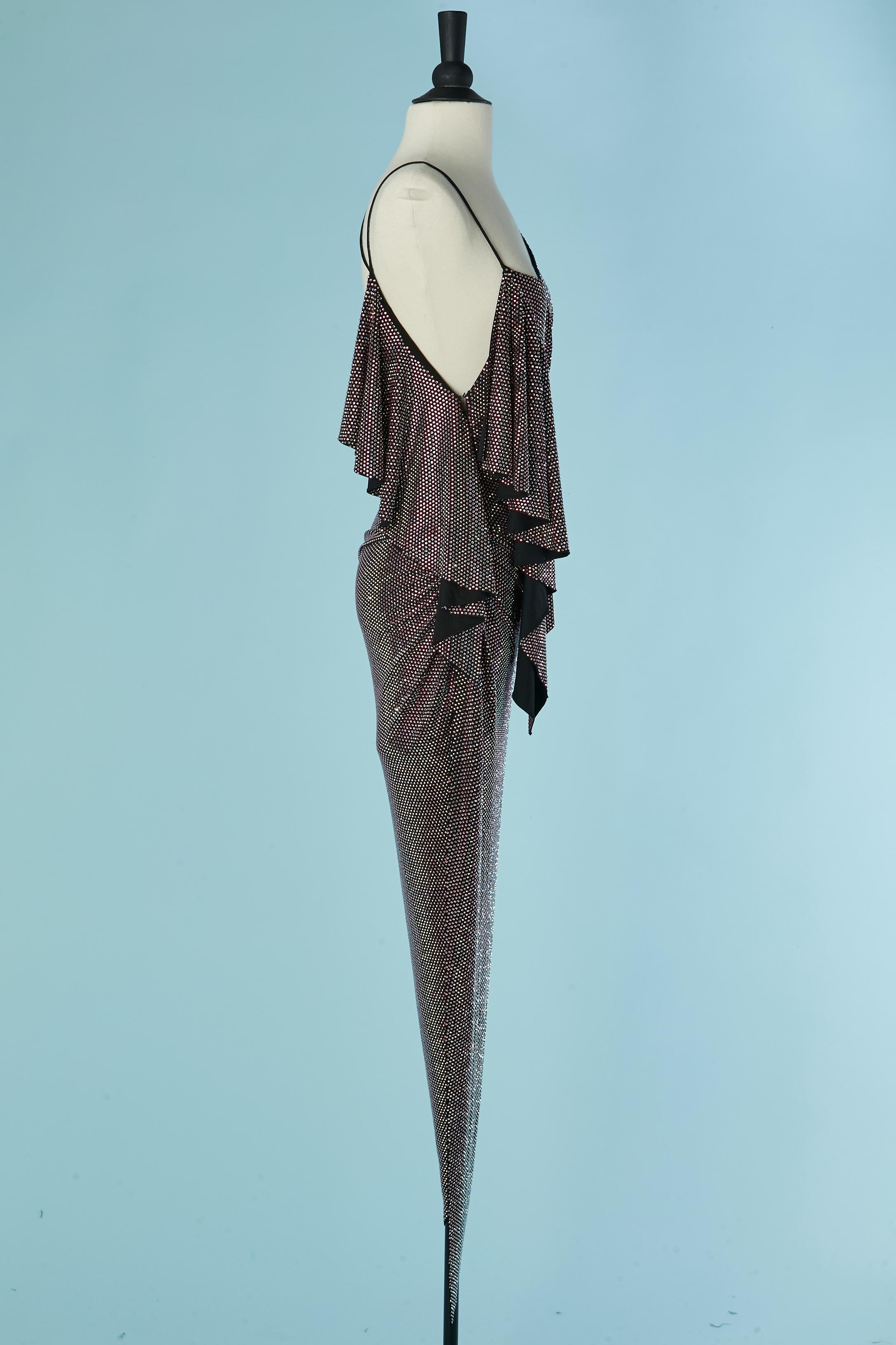 Asymmetrisches, strassbesetztes Abendkleid mit einer Schulter ALEXANDRE VAUTHIER im Angebot 3