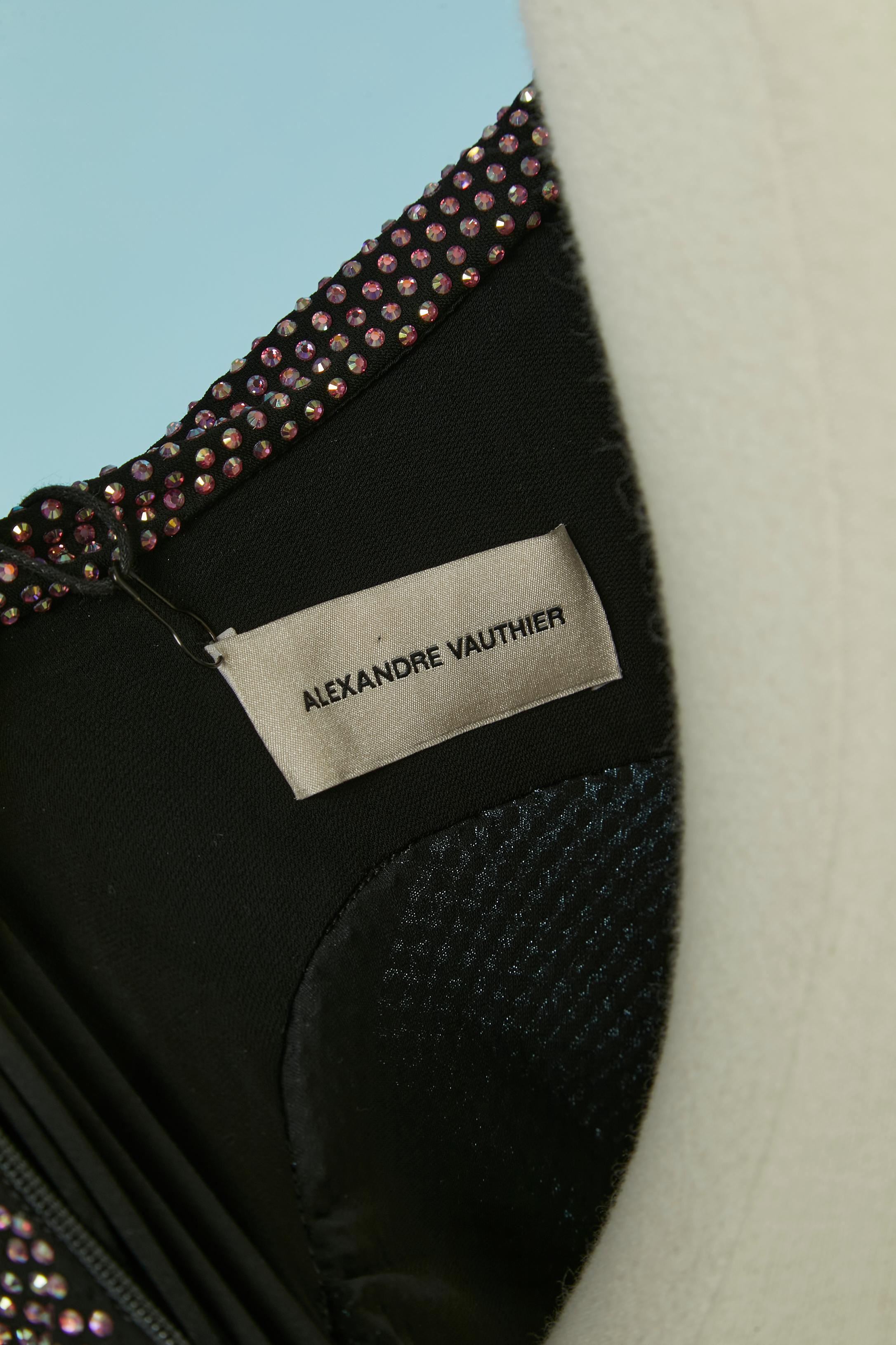 Asymmetrisches, strassbesetztes Abendkleid mit einer Schulter ALEXANDRE VAUTHIER im Angebot 4