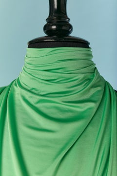 One shoulder green jersey mini dress ALEXANDRE VAUTHIER
