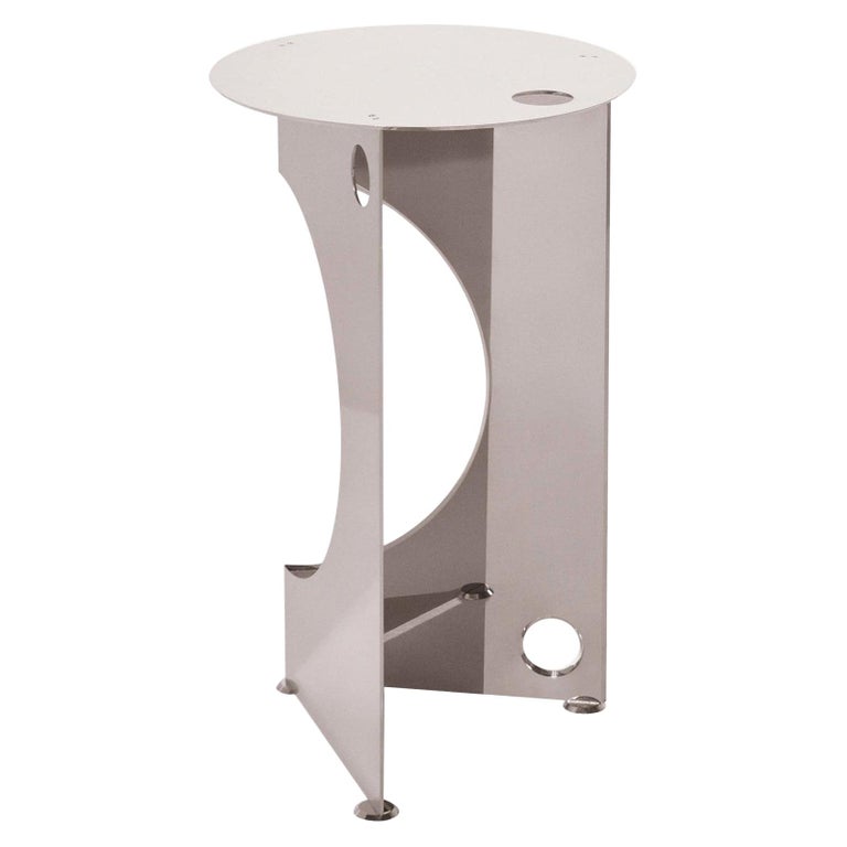 One Side Table in Polished Aluminium