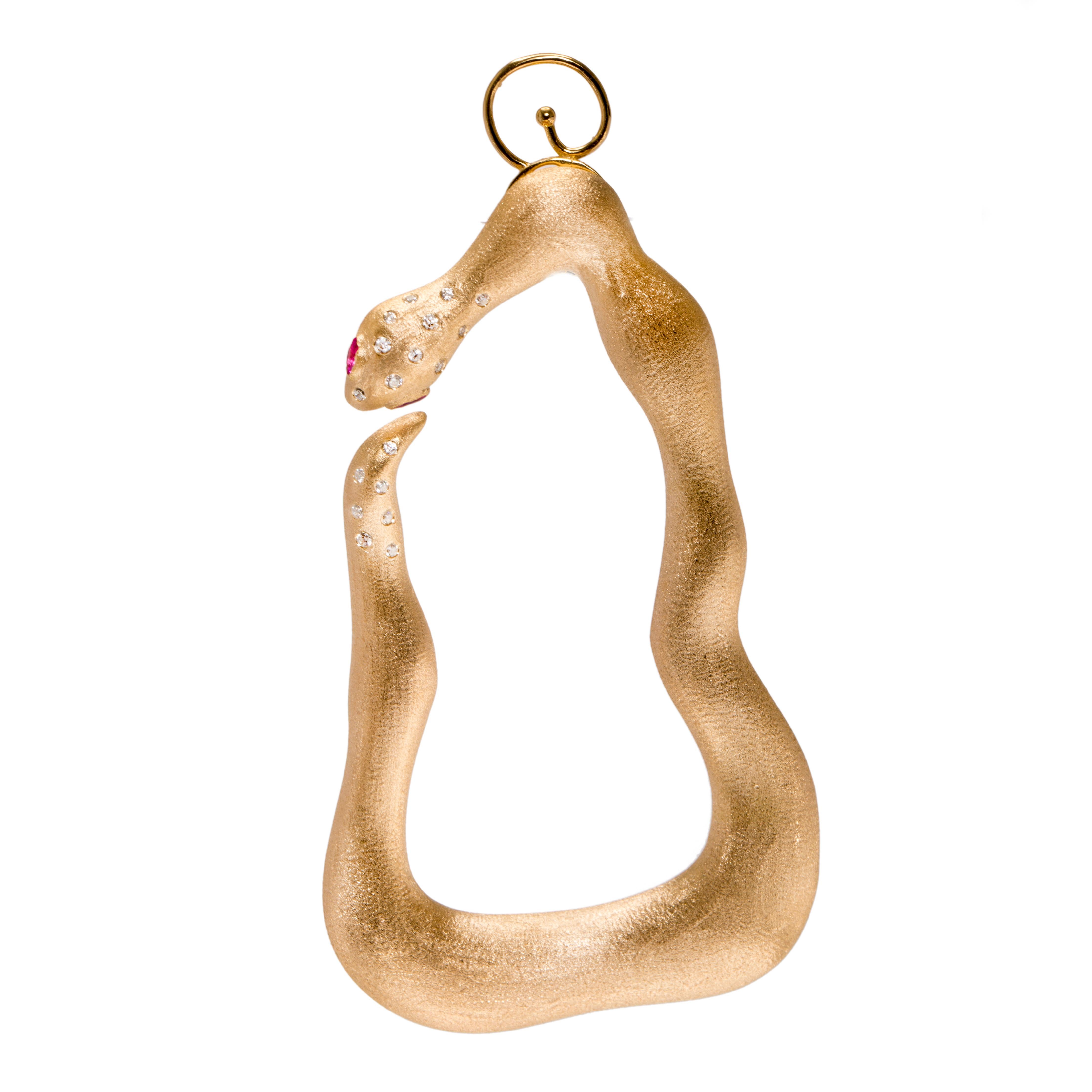 One-Sided Snake Vermeil Gold Statement Earring