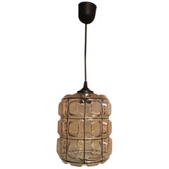 One Single Glashuette Limburg Style Pendant Lamp from Germany One Single Glashuette Limburg Style Pendant Lamp from Germany
