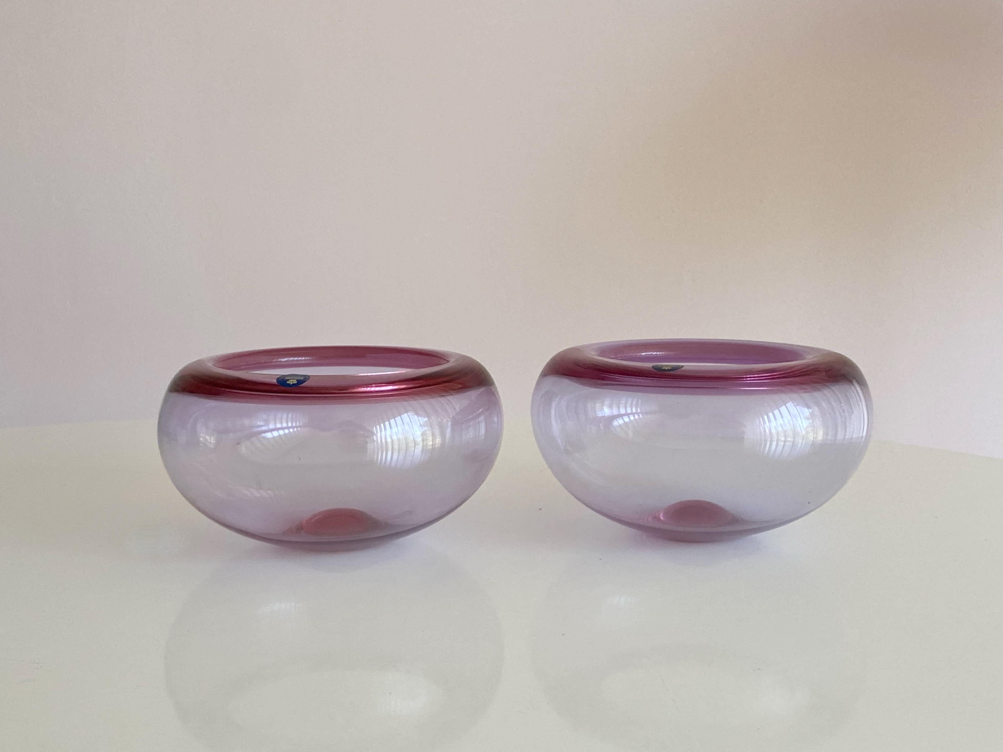 Mid-Century Modern One Small Size Purple Royal Copenhagen Glass Bowl Provence by Per Lütken Dk For Sale