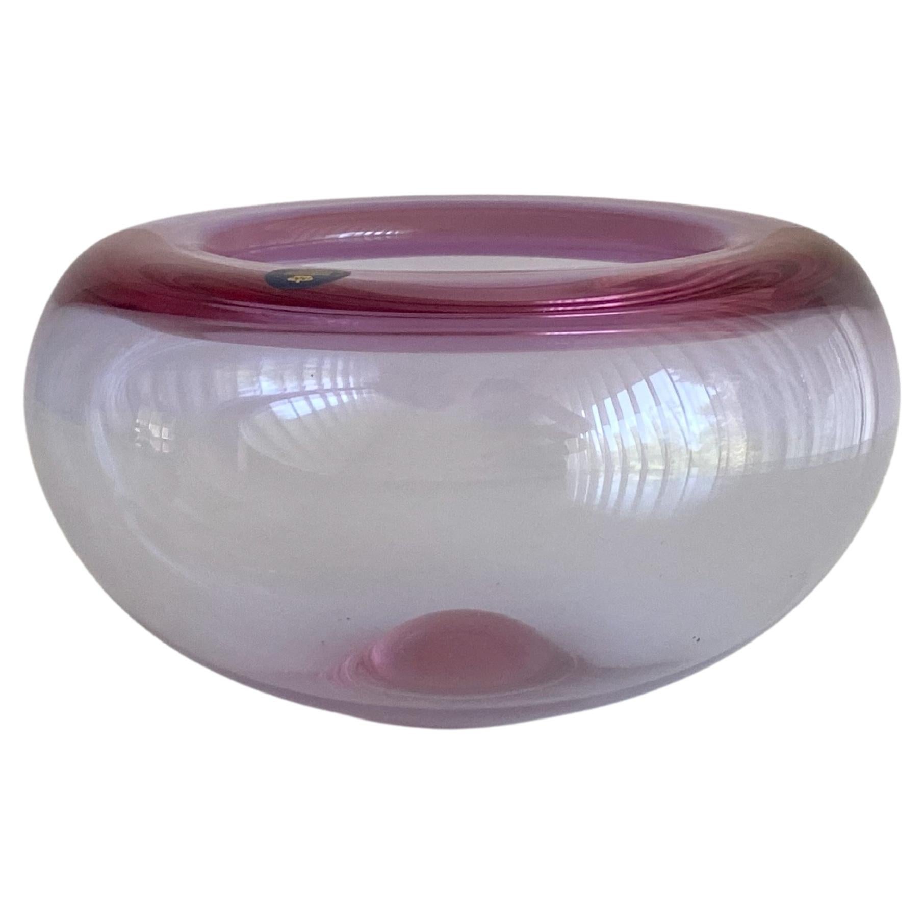 One Small Size Purple Royal Copenhagen Glass Bowl Provence by Per Lütken Dk For Sale