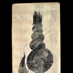 One stroke calligraphy painting of Dragon . 20th century Zen calligraphy