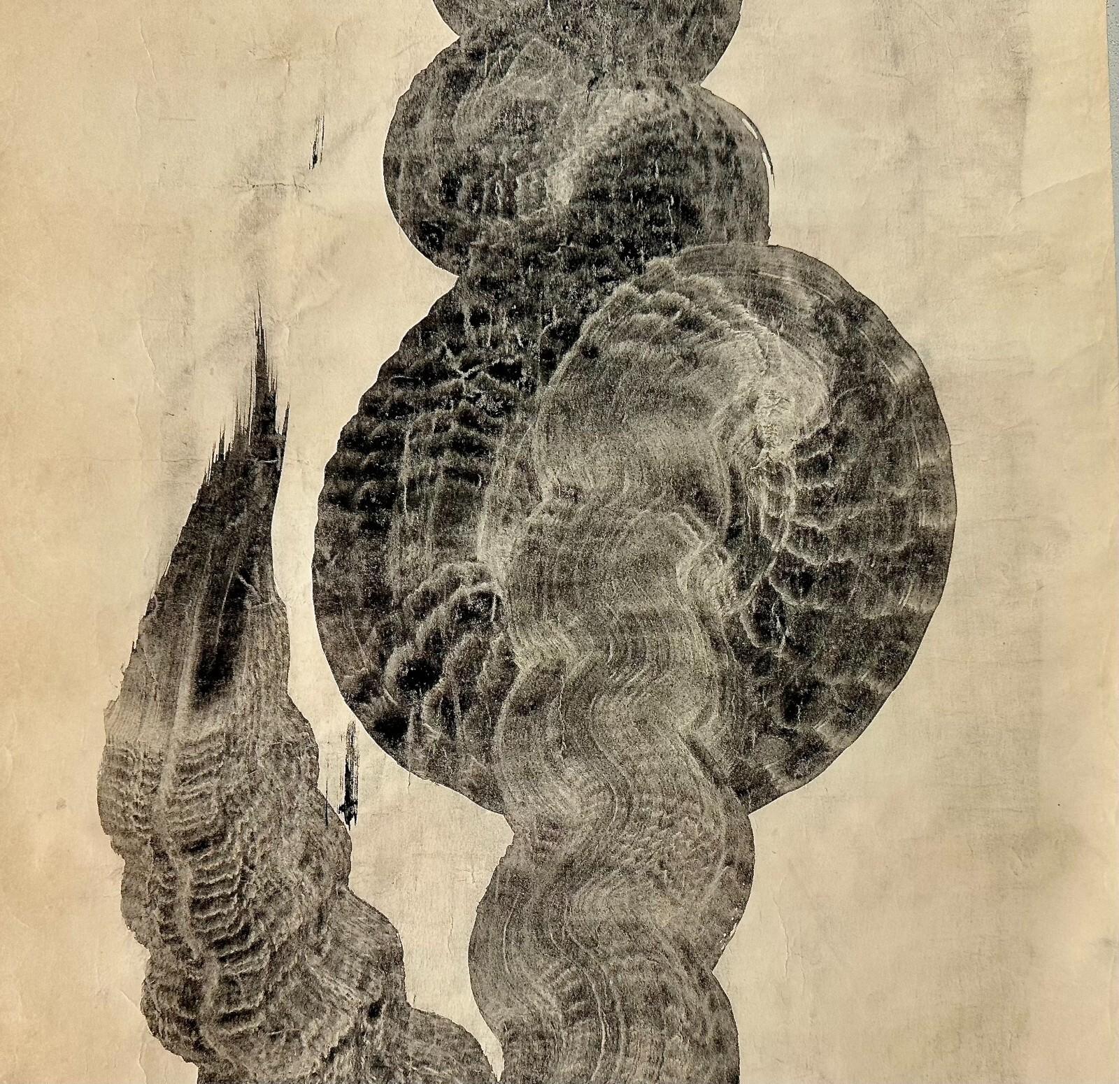 Hand-Painted One stroke calligraphy painting of Dragon . 20th century Zen calligraphy For Sale