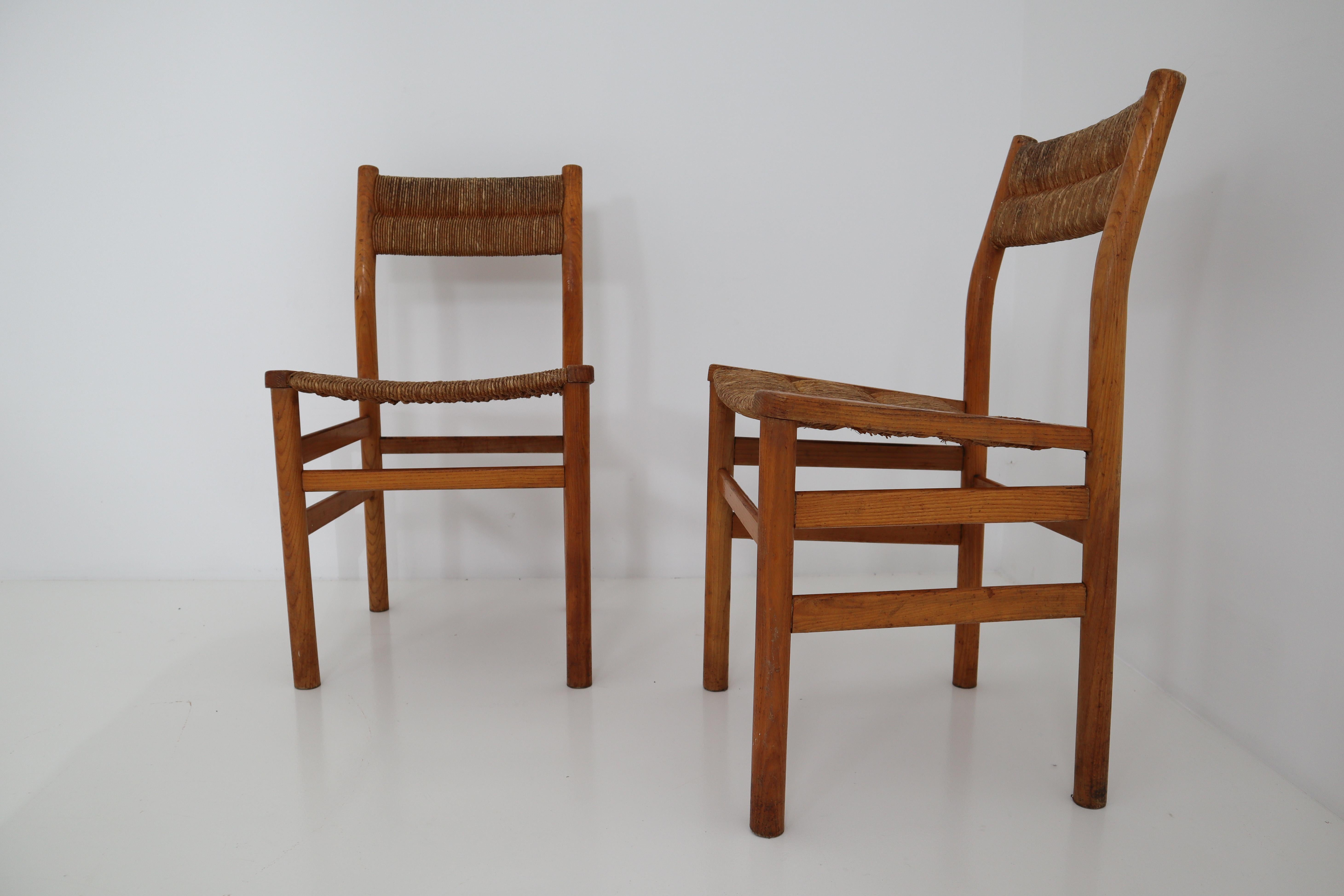 One Table, Six Chairs and Two Stools by Pierre Gautier Delaye, France, 1960s In Good Condition In Almelo, NL