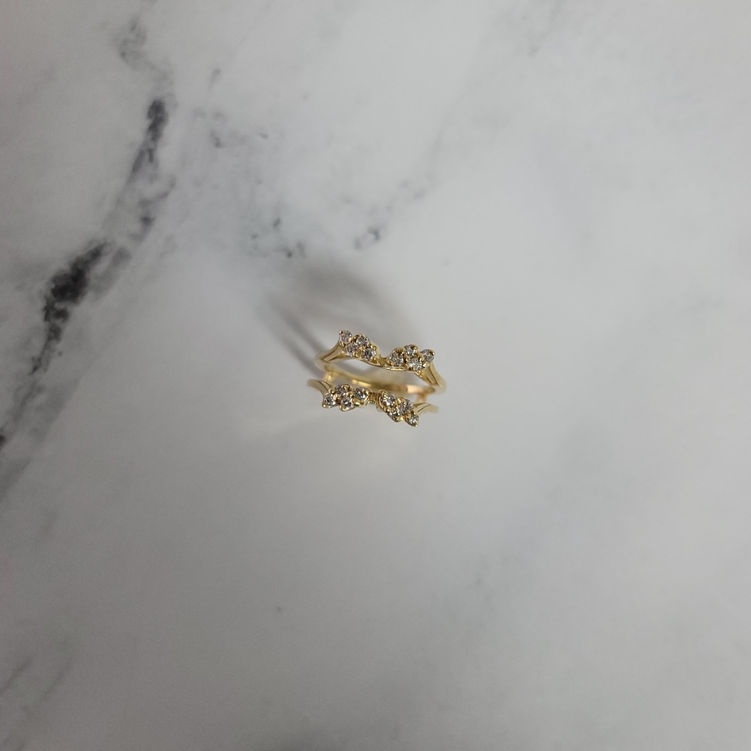 Ein Dritter Karat Blattstil Diamantring Guard & Enhancer im Zustand „Neu“ im Angebot in Sugar Land, TX