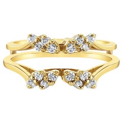 One Third Carat Leaf Style Diamond Ring Guard & Enhancer