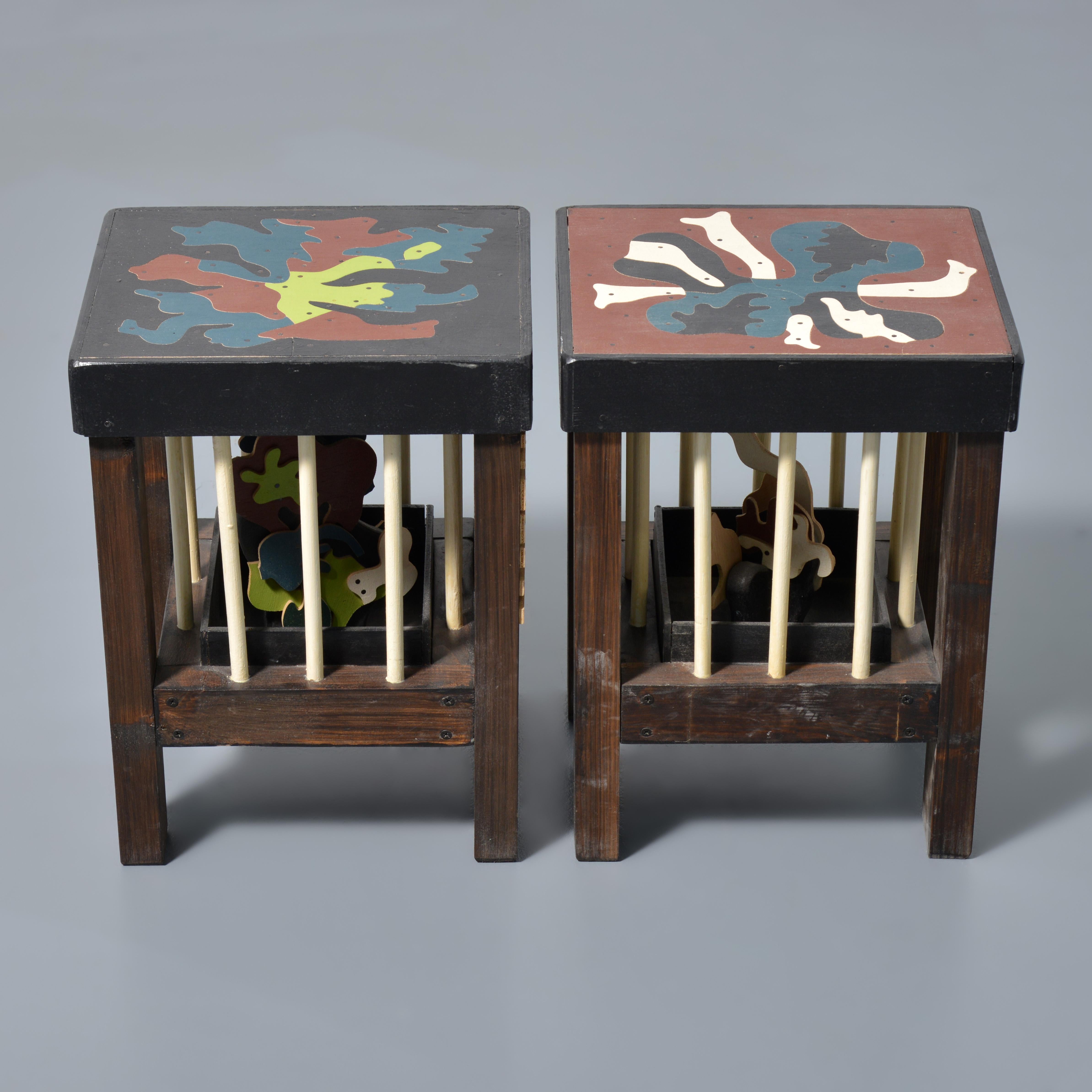 Artist/Designer; Manufacturer: Thorsten Passfeld 
Marking(s); notes: numbered beneath seat (37)
Materials: acrylic, wood
Dimensions (H, W, D): 17.5