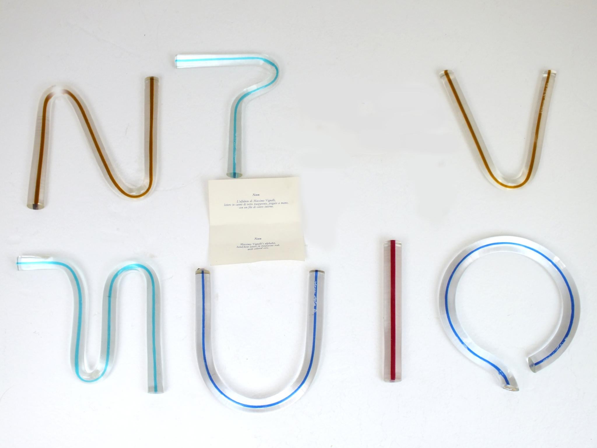 Venini „Neon“ mit Alphabetbuchstaben „Neon“ Massimo Vignelli Design Jahre ''84 im Angebot 12