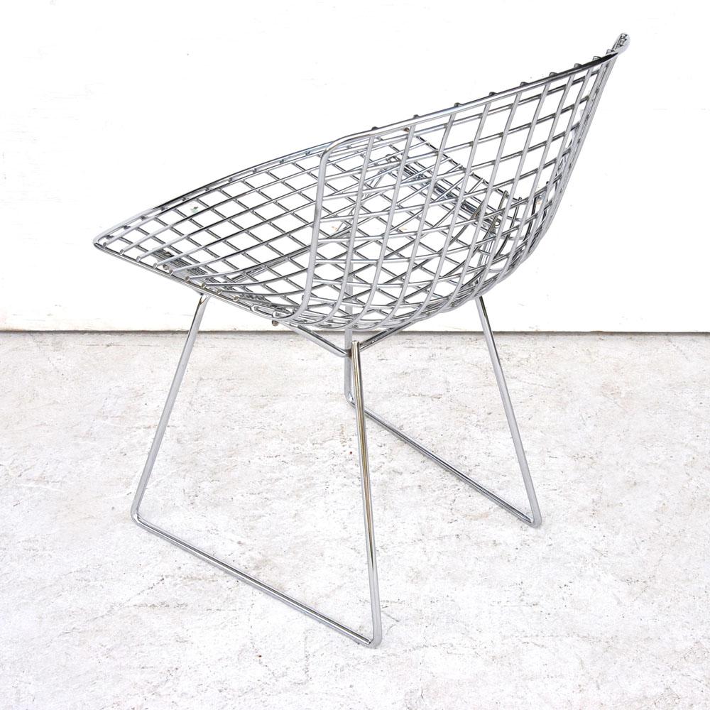 Chrome Fauteuil d'appoint Knoll Bertoia vintage restauré du milieu du siècle dernier 