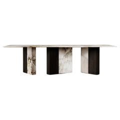 One Way or Another Dining Table Patagonia Marble Black Fir Wood