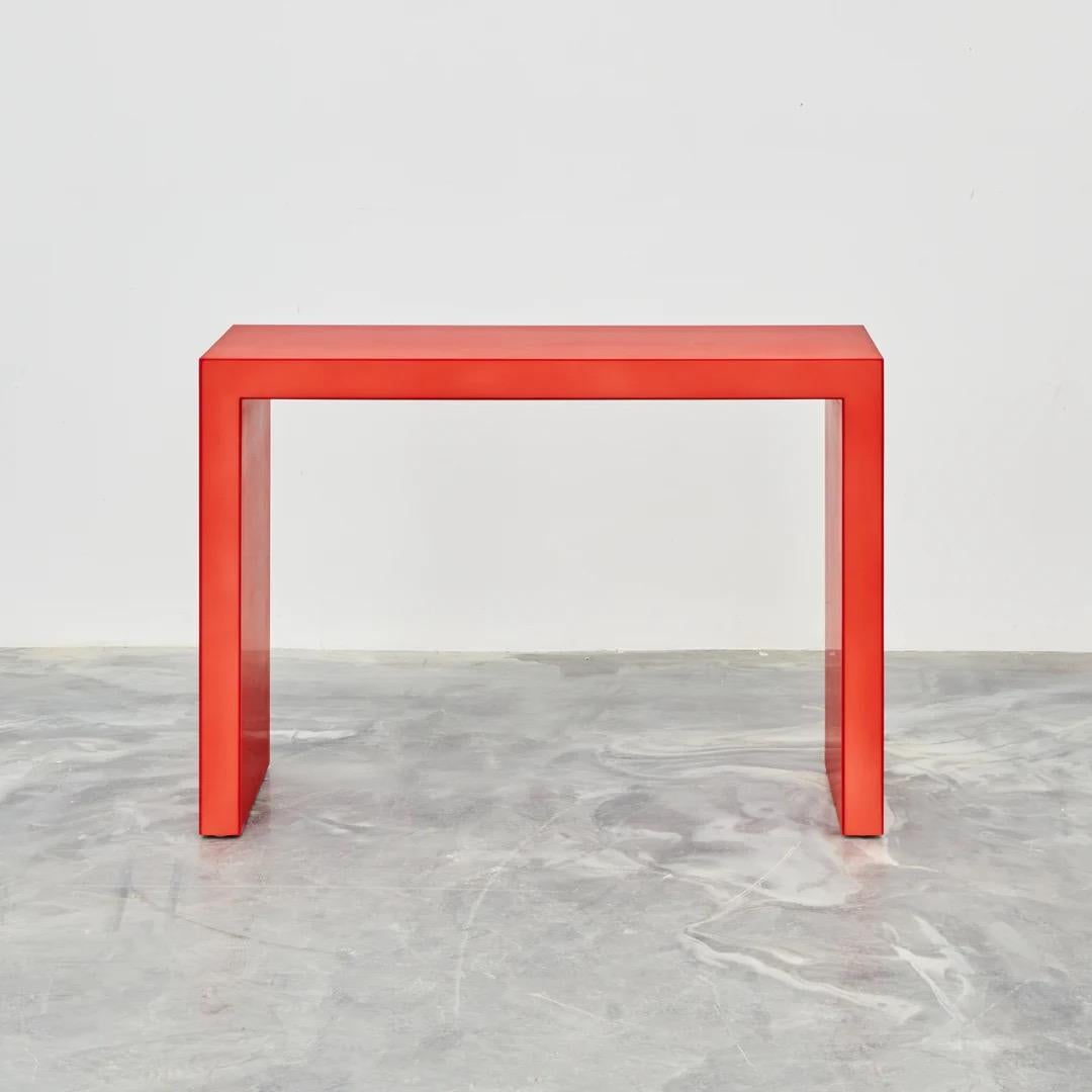 American One Way Shift Resin Console/Table in Red by Facture, REP by Tuleste Factory For Sale