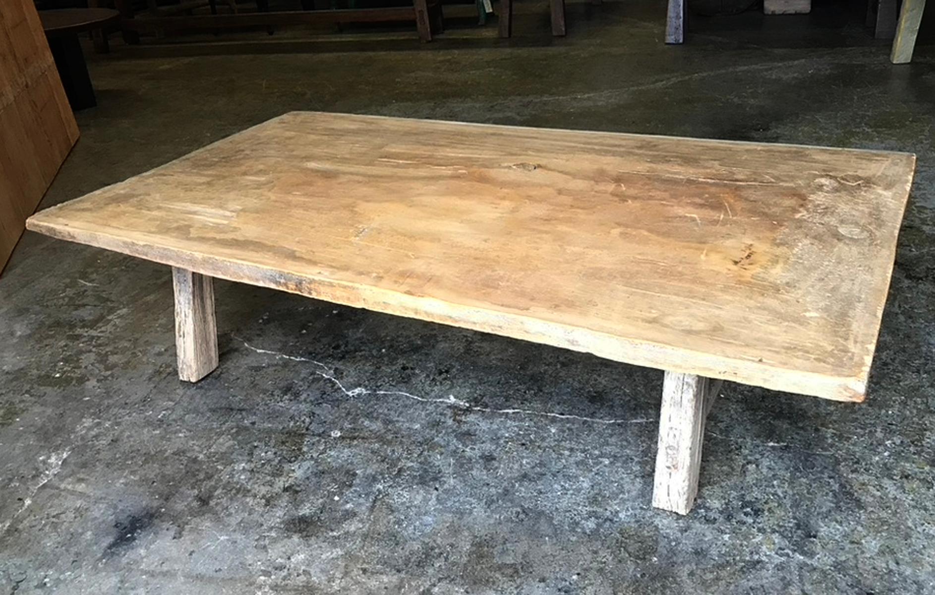 Guatemalan One Wide Antique Board Coffee Table For Sale