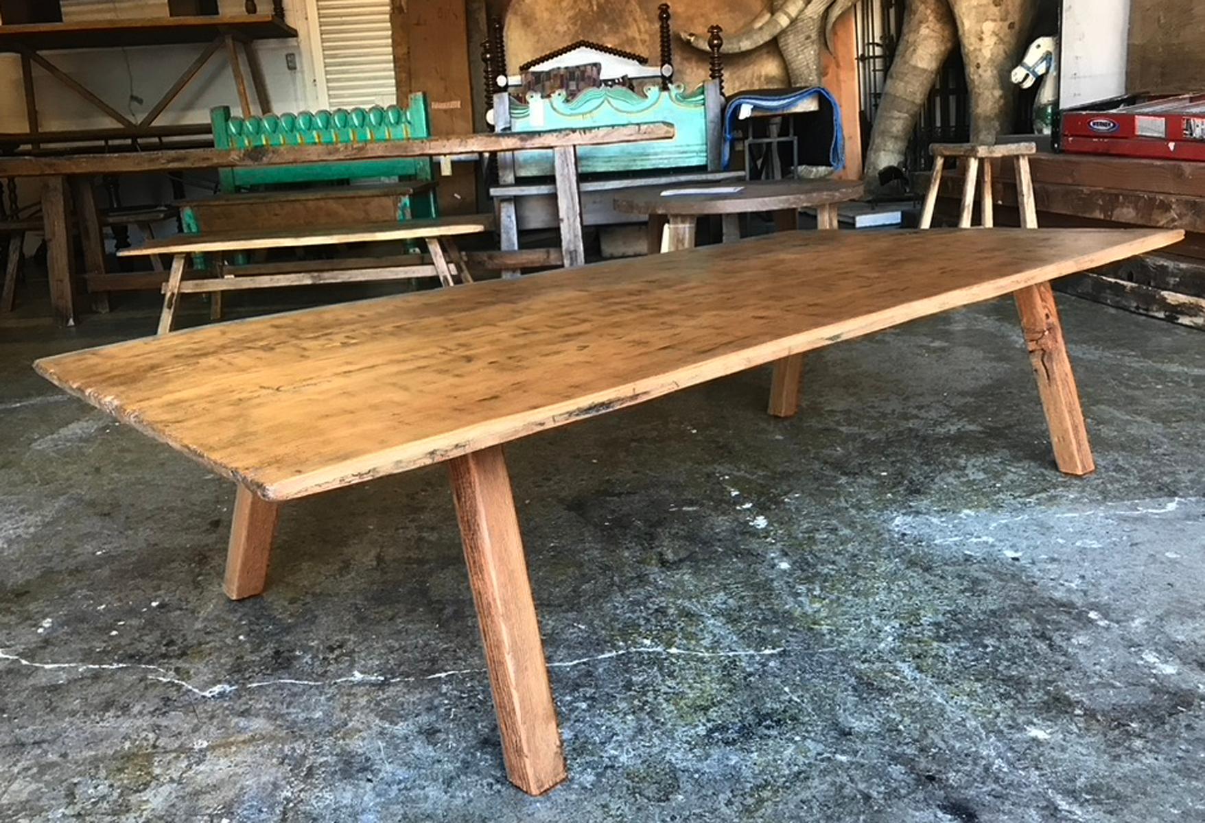 Rustic One Wide Board Coffee Table For Sale