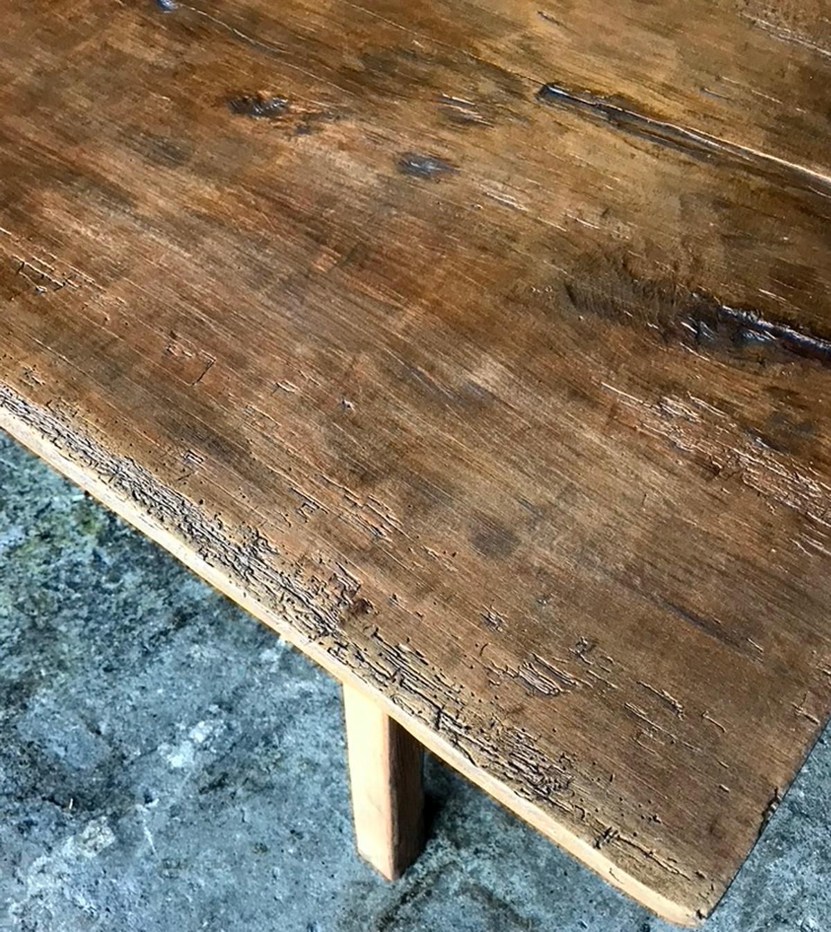 Central American One Wide Board Hand Hewn Coffee Table For Sale
