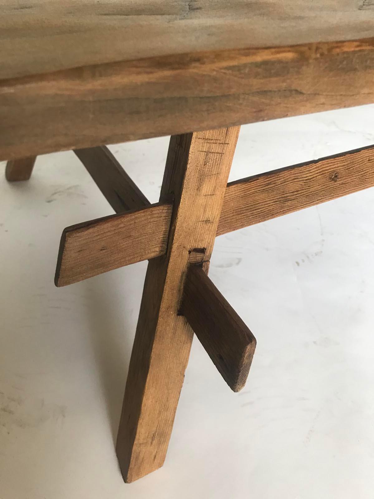 One Wide Board Rustic Coffee Table In Good Condition In Los Angeles, CA