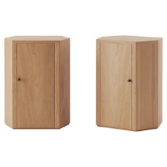 Ein x Paar Park Night Stands in OAK und ein x Paar Park Lacquer Espresso Brown