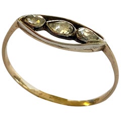 Antique One Yellow Gold and Silver Rose Cut Diamond Ring, Netherlands, circa 1860