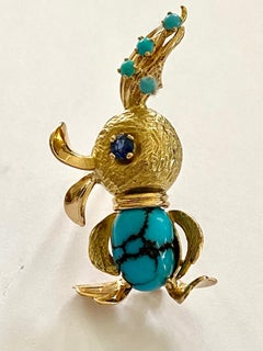 One Yellow Gold Duck Brooch, France, circa 1955