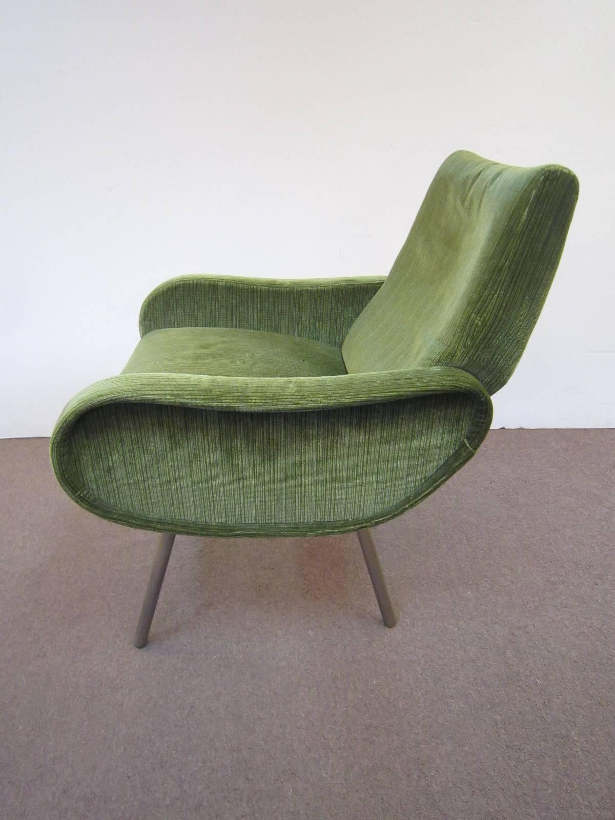 A set of three Italian Modern petite chairs designed by Marco Zanuso for Artflex.

