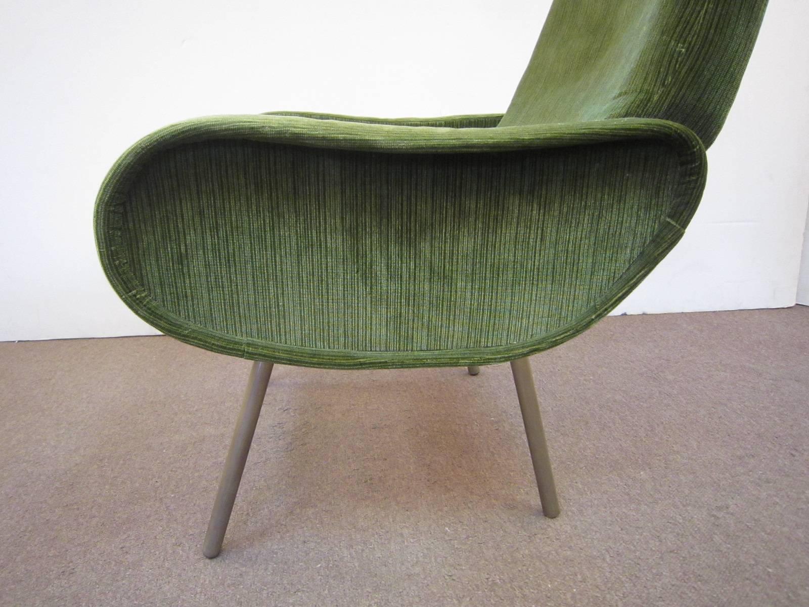 Mid-Century Modern One, Two or Three Original Midcentury Marco Zanuso Lady Chairs in Green Velour
