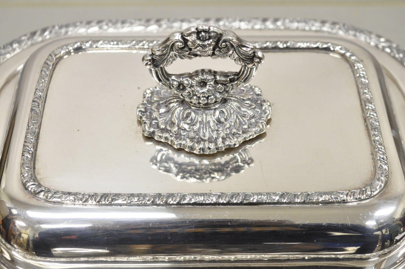 Victorian Oneida Henley Community Silver Plated Lidded Serving Dish Platter For Sale