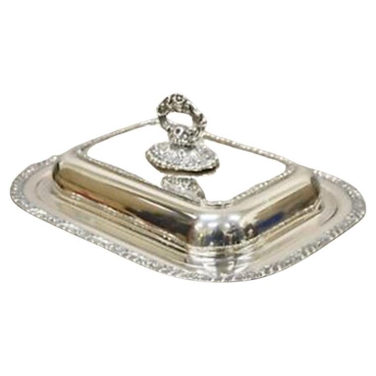 Plato para servir con tapa chapado en plata Oneida Henley Community