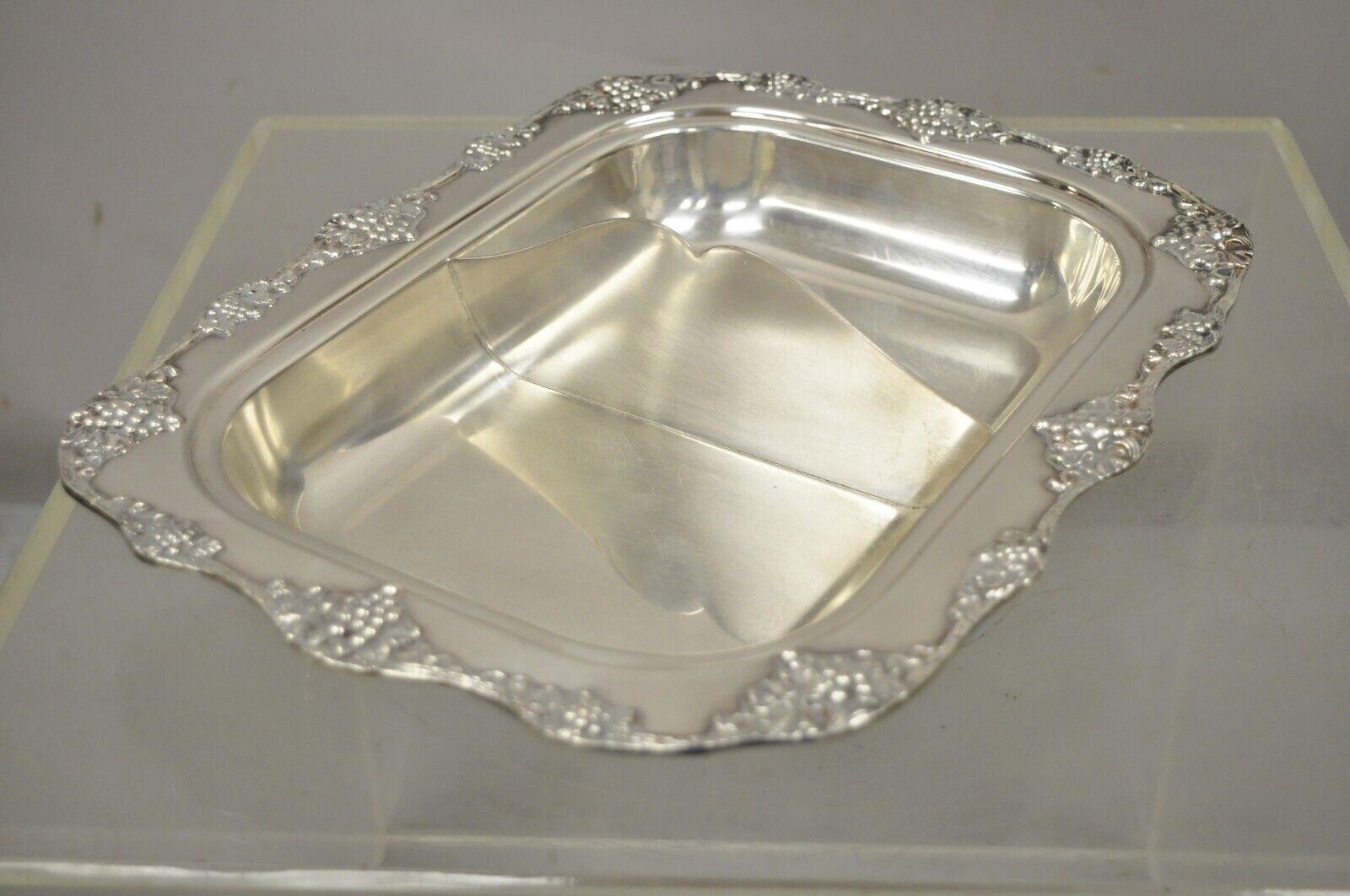 20th Century Oneida Silver Plated Grape Vine Regency Style Covered Serving Dish For Sale