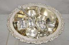 Oneida Silver Plated Punch Bowl Set with 12 Cups and Ladle