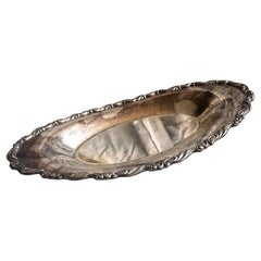 Plato/cuenco ovalado de 14" con borde decorado de Oneida Silversmiths Silver Plate