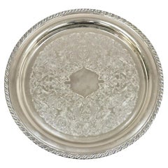 Vintage Oneida USA 12" Round Victorian Style Serving Platter Tray