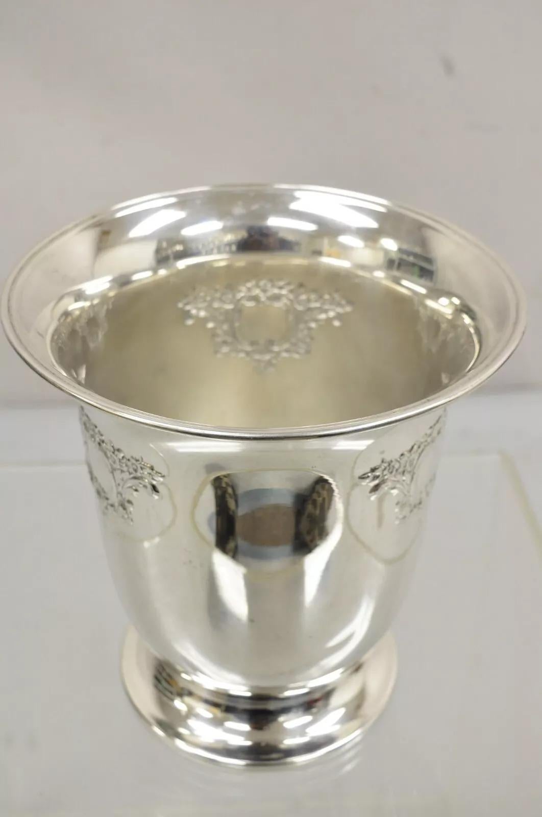 Unknown Oneida Victorian Style Silver Plated Embossed Champagne Chiller Ice Bucket For Sale