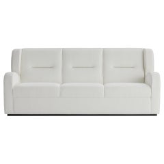 O'neill Sofa aus weißem Boucle-Stoff mit schwarzem Lacksockel