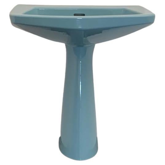 Oneline Blue Washbasin by Gio Ponti for Ideal Standard, 1953 For Sale