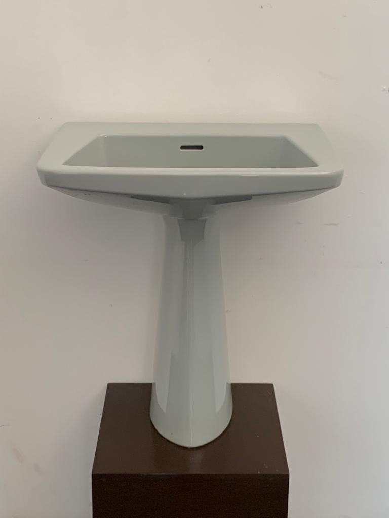 Italian Oneline Platinum Grey Washbasin by Gio Ponti for Ideal Standard, 1953 For Sale