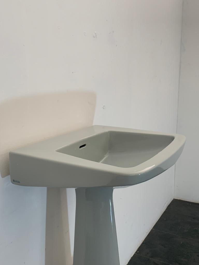 Oneline Platinum Grey Washbasin by Gio Ponti for Ideal Standard, 1953 For Sale 2