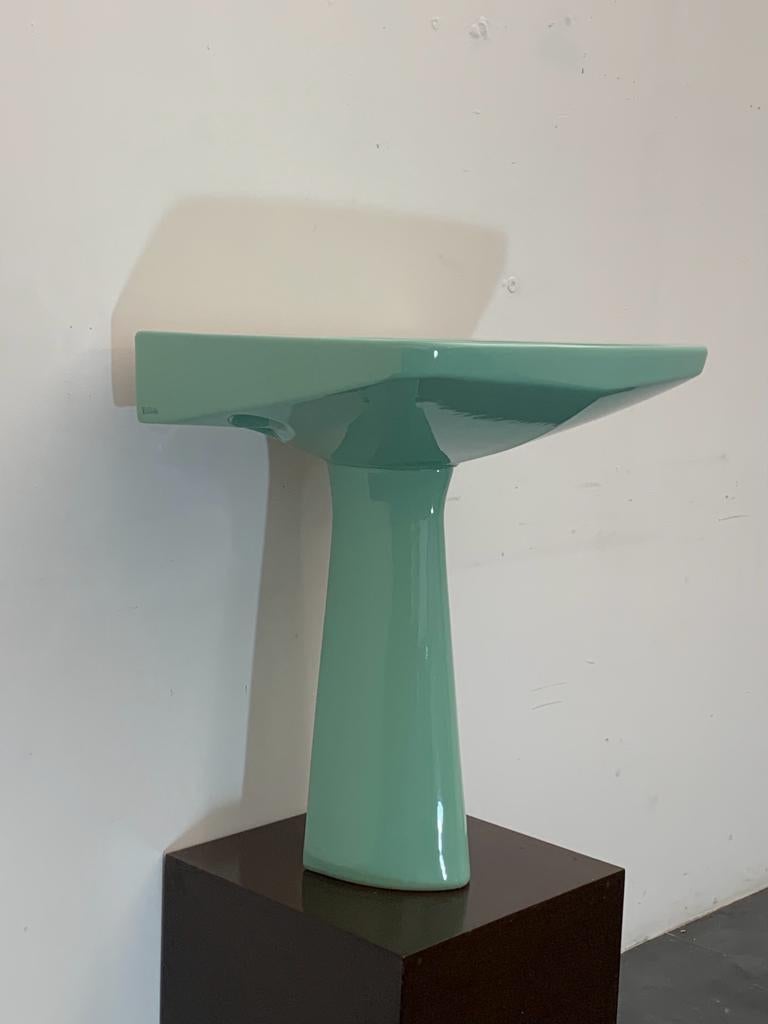 Oneline Sea Green Washbasin by Gio Ponti for Ideal Standard, 1953 For Sale 4