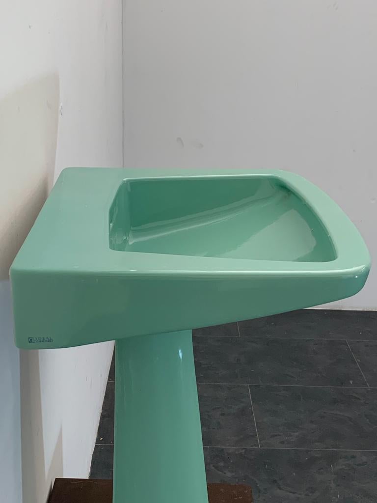 Oneline Sea Green Washbasin by Gio Ponti for Ideal Standard, 1953 For Sale 5