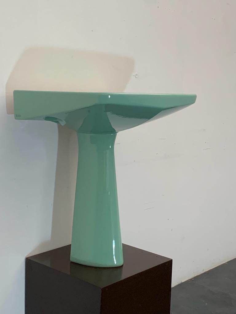 Oneline Sea Green Washbasin by Gio Ponti for Ideal Standard, 1953 For Sale 4