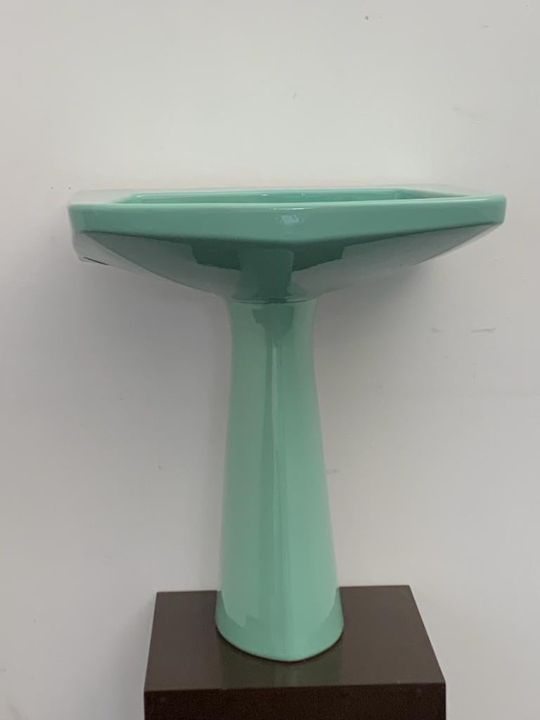 Oneline Sea Green Washbasin von Gio Ponti für Ideal Standard, 1953 im Zustand „Hervorragend“ im Angebot in Montelabbate, PU